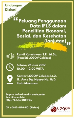 Undangan Diskusi: Peluang Penggunaan Data IFLS dalam Penelitian Ekonomi, Sosial, dan Kesehatan (Lanjutan)