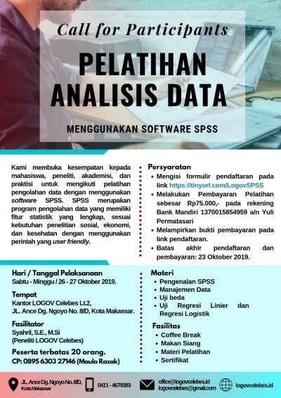 Call for Participants: Pelatihan Analisis Data Menggunakan Software SPSS